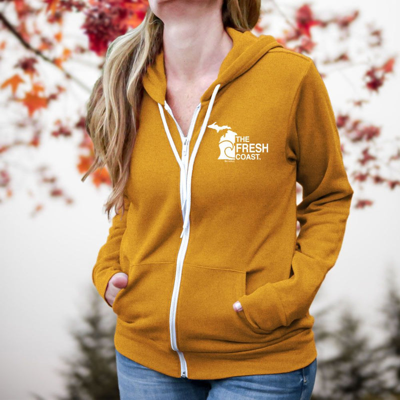 "Fresh Coast"Relaxed Fit Angel Fleece Full Zip Unisex Hoodie