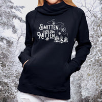 "Winter Smitten"Women's Fleece Funnel Neck Pullover Hoodie