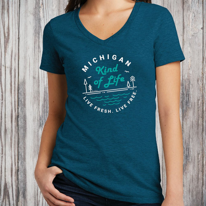 "Michigan Kind Of Life"Women's V-Neck
