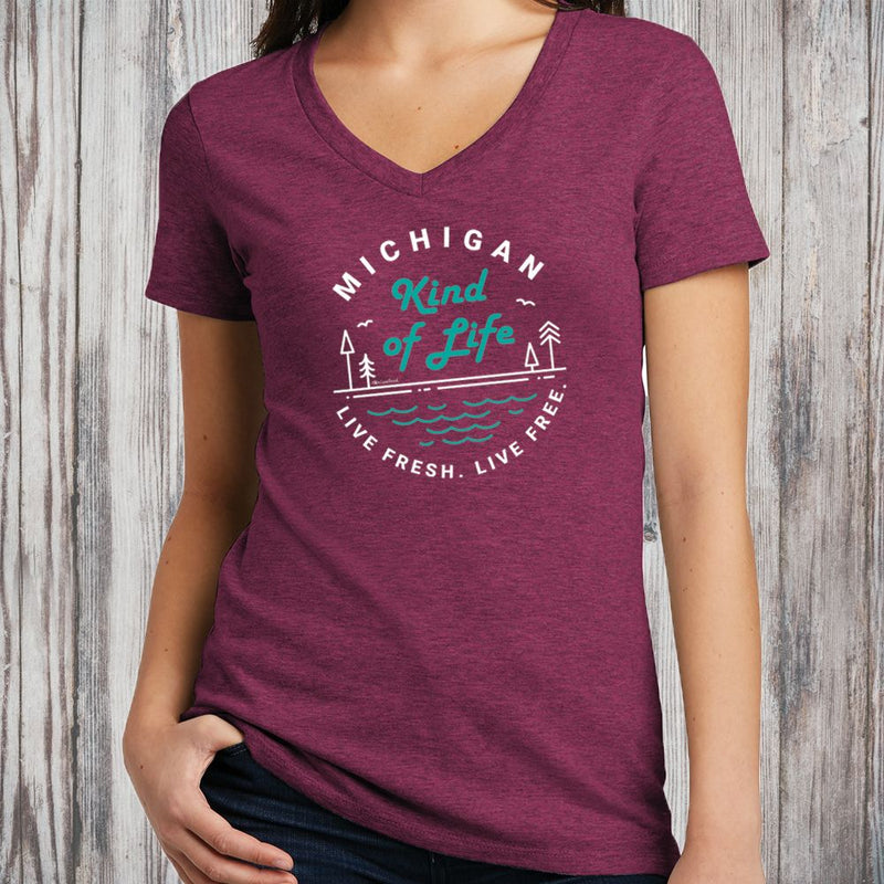 "Michigan Kind Of Life"Women's V-Neck