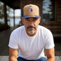 "Michigan D Flag"Cork Flat Bill Hat Navy