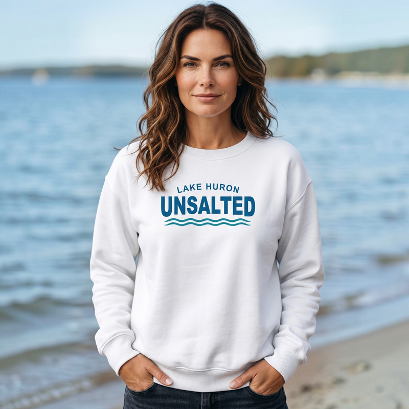 "Lake Huron Unsalted"Relaxed Fit Classic Crew Unisex Sweatshirt