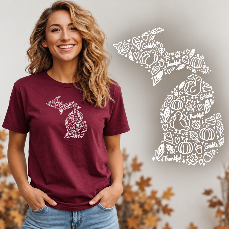 "Michigan Gobble"Relaxed Fit Crew Unisex T-Shirt