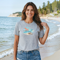 "Lake Michigan Petoskey Stone"Relaxed Fit Crew Unisex T-Shirt