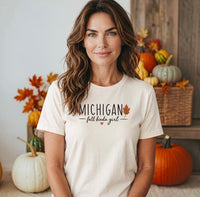 "Michigan Fall Girl"Relaxed Fit Crew Unisex T-Shirt