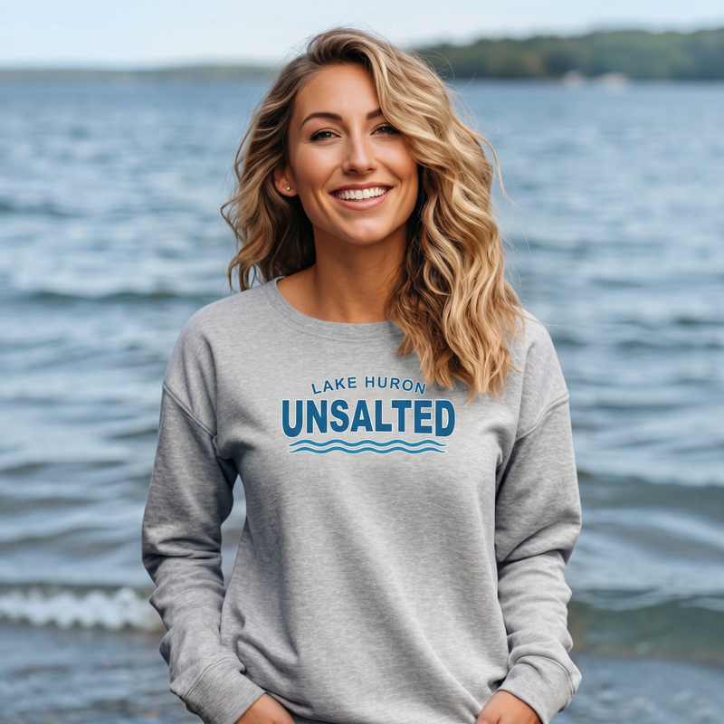 "Lake Huron Unsalted"Relaxed Fit Classic Crew Unisex Sweatshirt