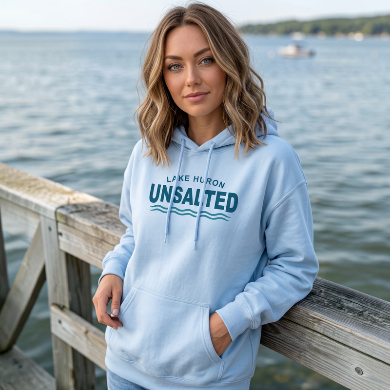 "Lake Huron Unsalted"Relaxed Fit Classic Unisex Hoodie