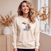 "Michigan Fall Livin The Dream"Relaxed Fit Classic Crew Unisex Sweatshirt