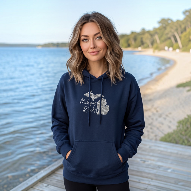 "Michigan Rocks Petoskey Stone"Relaxed Fit Classic Unisex Hoodie