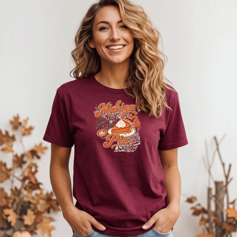 "Michigan Pie"Relaxed Fit Crew Unisex T-Shirt