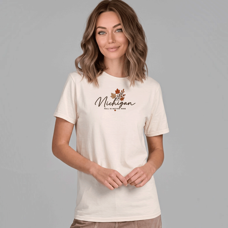 "MI Fall is Better Here"Relaxed Fit Crew Unisex T-Shirt