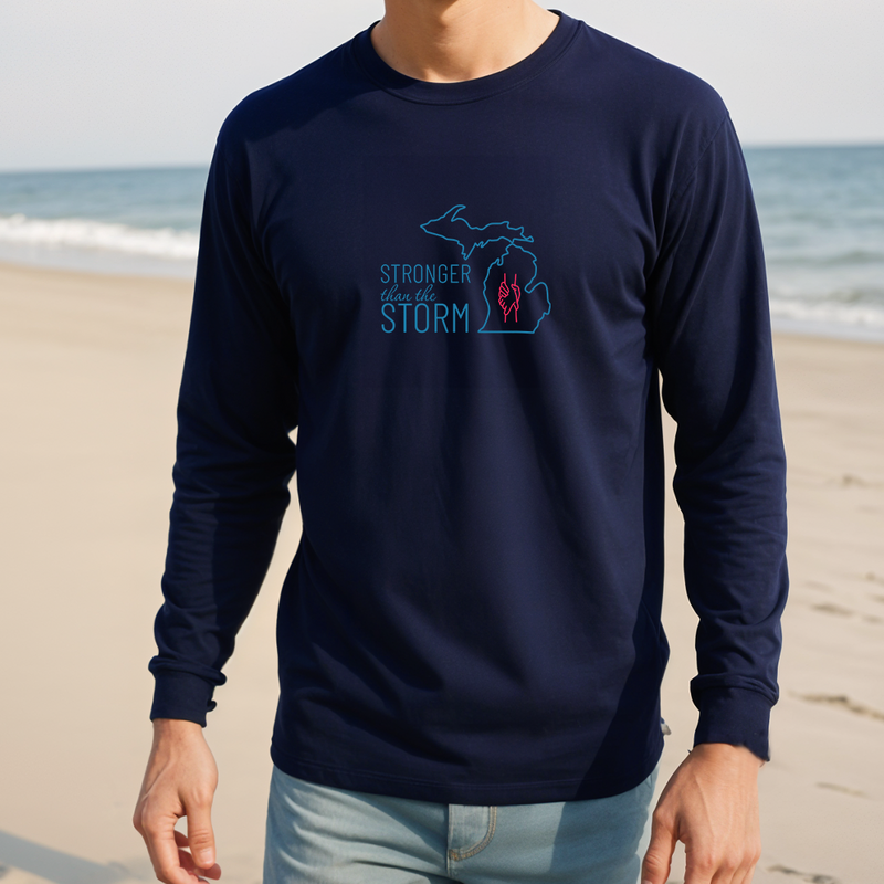 "Stronger Than The Storm"Men's Long Sleeve T-Shirt