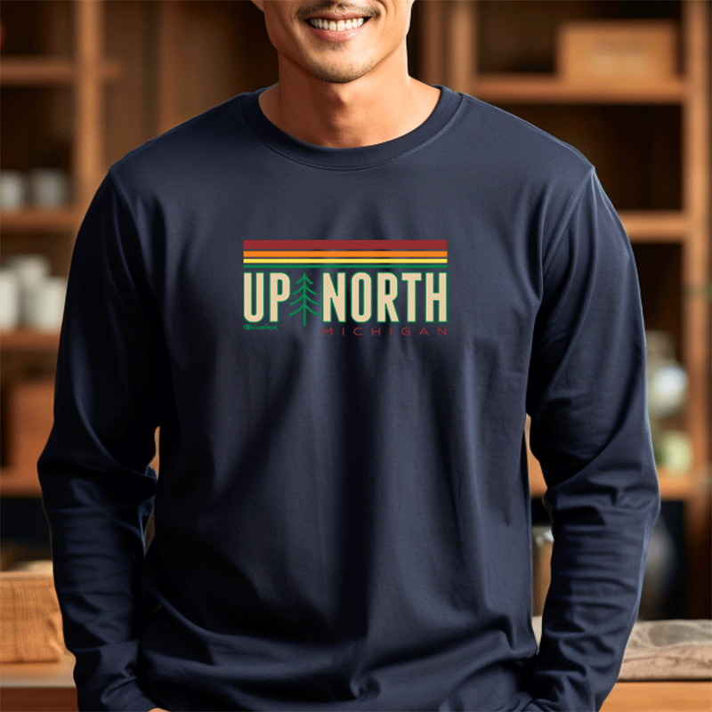 "Michigan Up North"Men's Long Sleeve T-Shirt