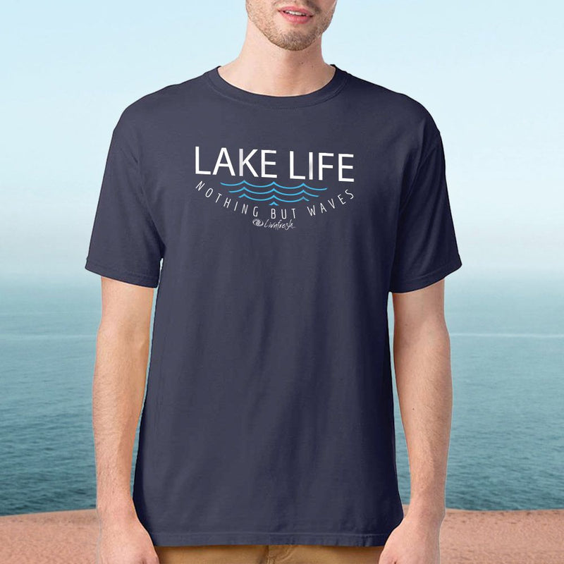 "Lake Life WAVES"Men's Stonewashed T-Shirt