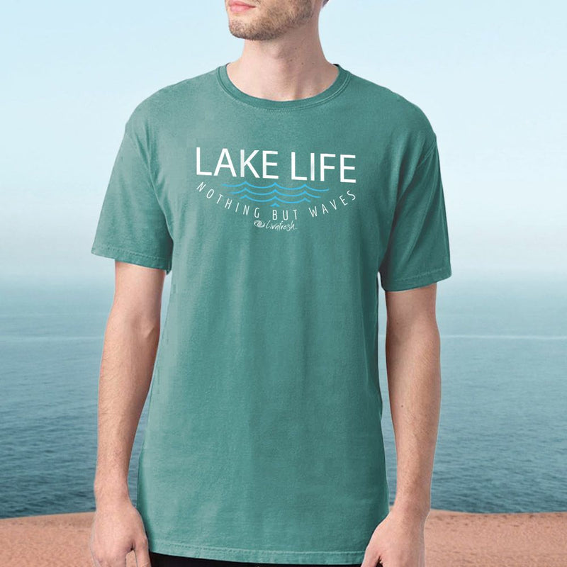 "Lake Life WAVES"Men's Stonewashed T-Shirt