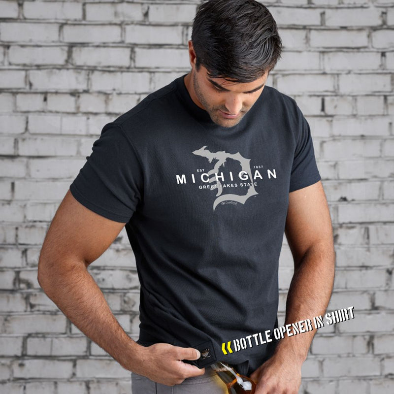 "Michigan D Established 1837"Men's Tailgate Pop Top T-Shirt