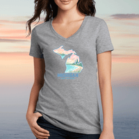 "Livin'The Dream In Michigan"Women's V-Neck