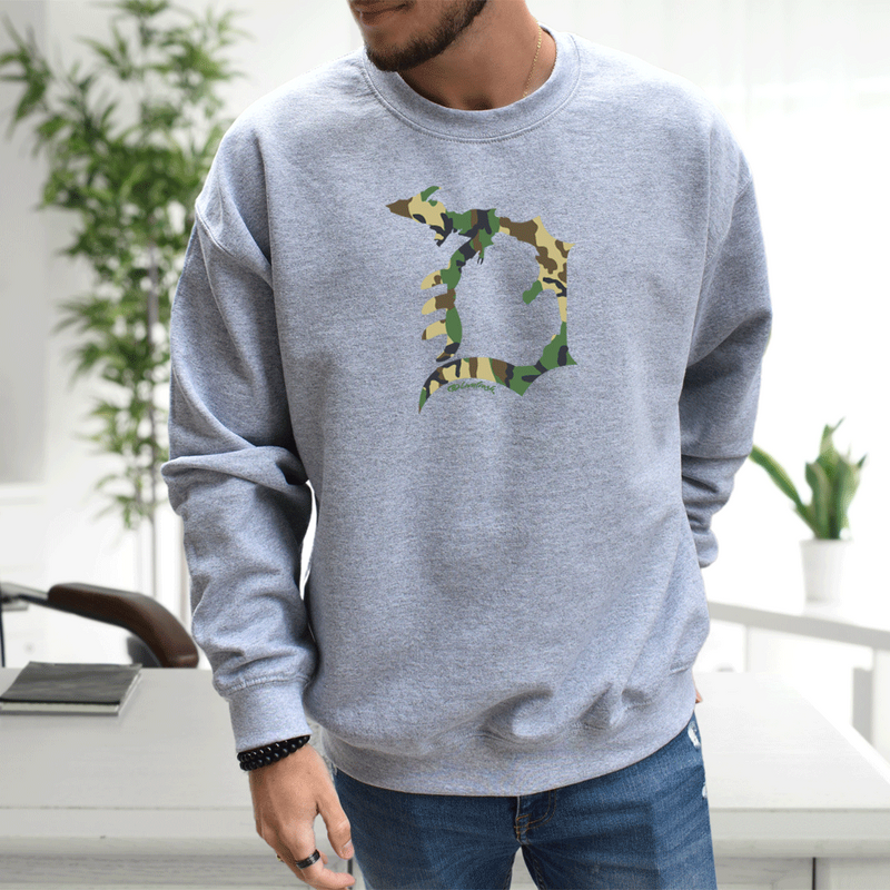 "Michigan D Camo"Men's Classic Crew Sweatshirt