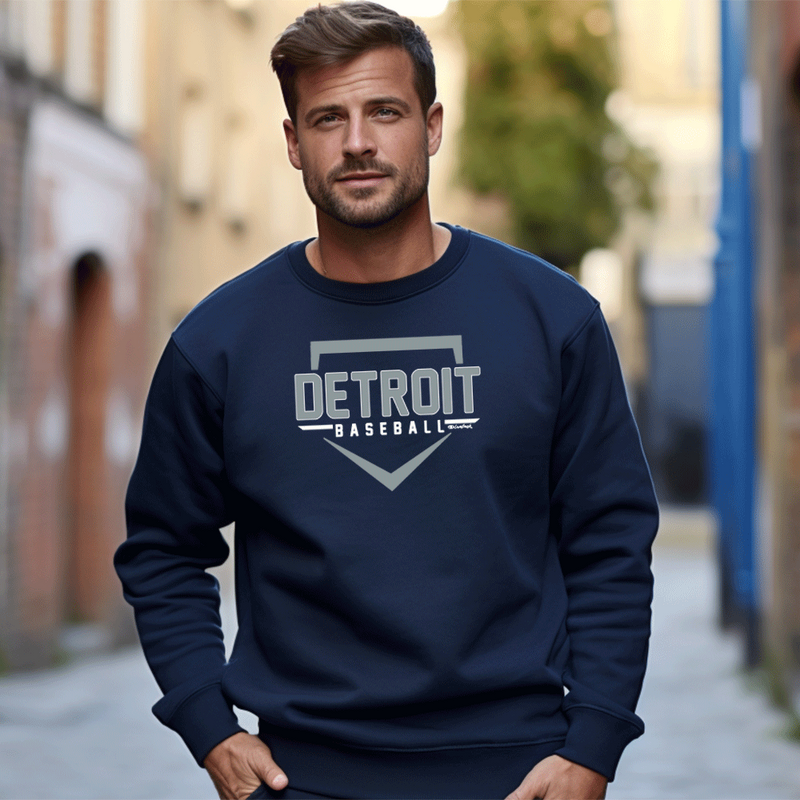"Detroit Baseball"Men's Classic Crew Sweatshirt