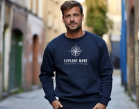 "Explore More"Men's Classic Crew Sweatshirt