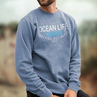 "Ocean Life"Men's Stonewashed Crew Sweatshirt