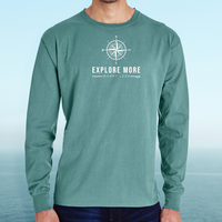 "Explore More"Men's Stonewashed Long Sleeve T-Shirt
