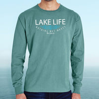 "Lake Life WAVES"Men's Stonewashed Long Sleeve T-Shirt