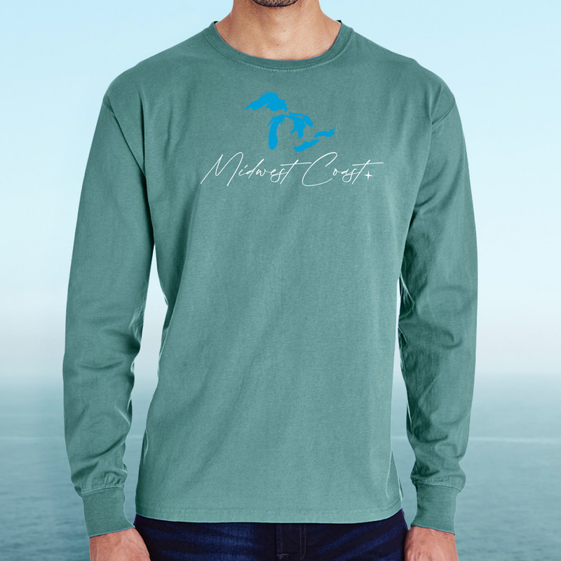 "Midwest Coast"Men's Stonewashed Long Sleeve T-Shirt
