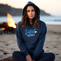 "Detroit Football"Relaxed Fit Classic Unisex Hoodie