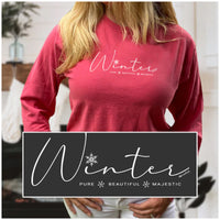 "Winter Majestic"Relaxed Fit Stonewashed Long Sleeve T-Shirt