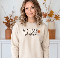 "Michigan Fall Girl"Relaxed Fit Classic Crew Unisex Sweatshirt