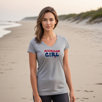"Michigan Girl Peace"Women's V-Neck