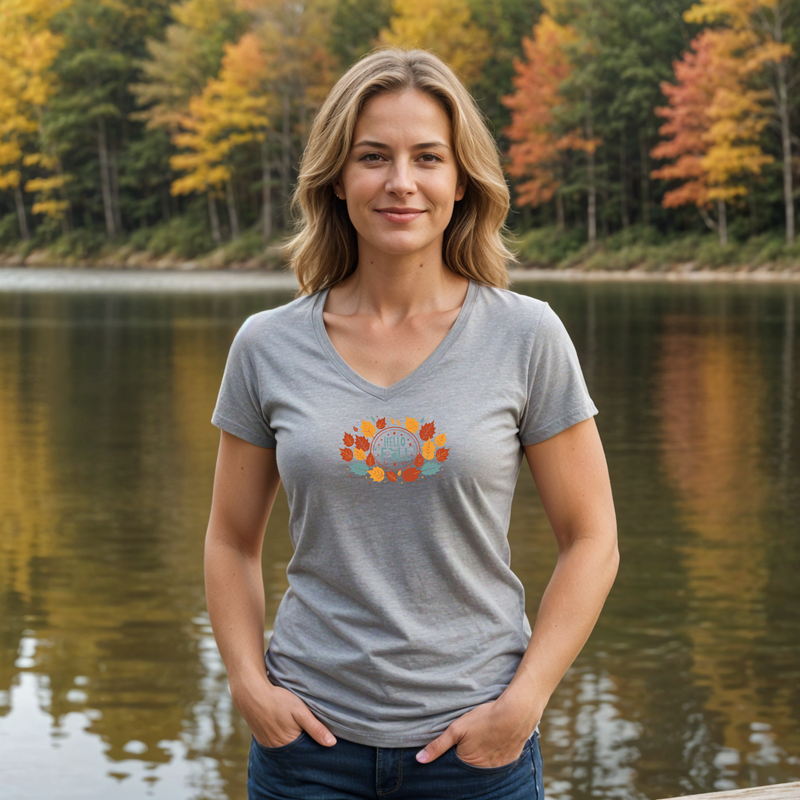 "Autumn Greetings"Women's V-Neck