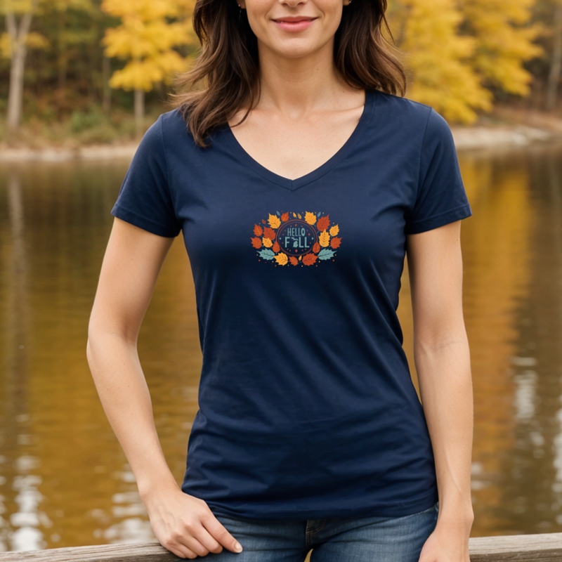 "Autumn Greetings"Women's V-Neck