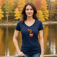 "Falling For Michigan"Women's V-Neck
