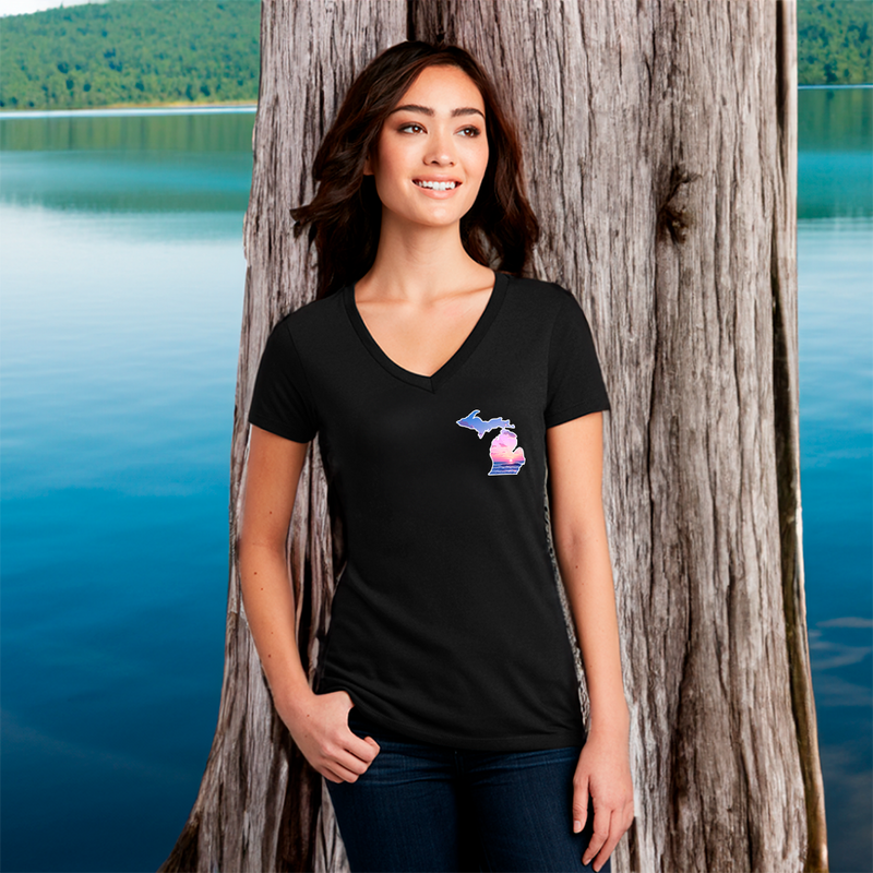"Michigan Sunset"Women's V-Neck