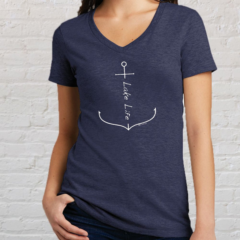 "Lake Life Anchor"Women's V-Neck