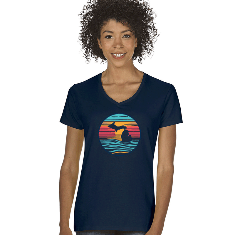 "Sunrise Over Michigan"Women's V-Neck