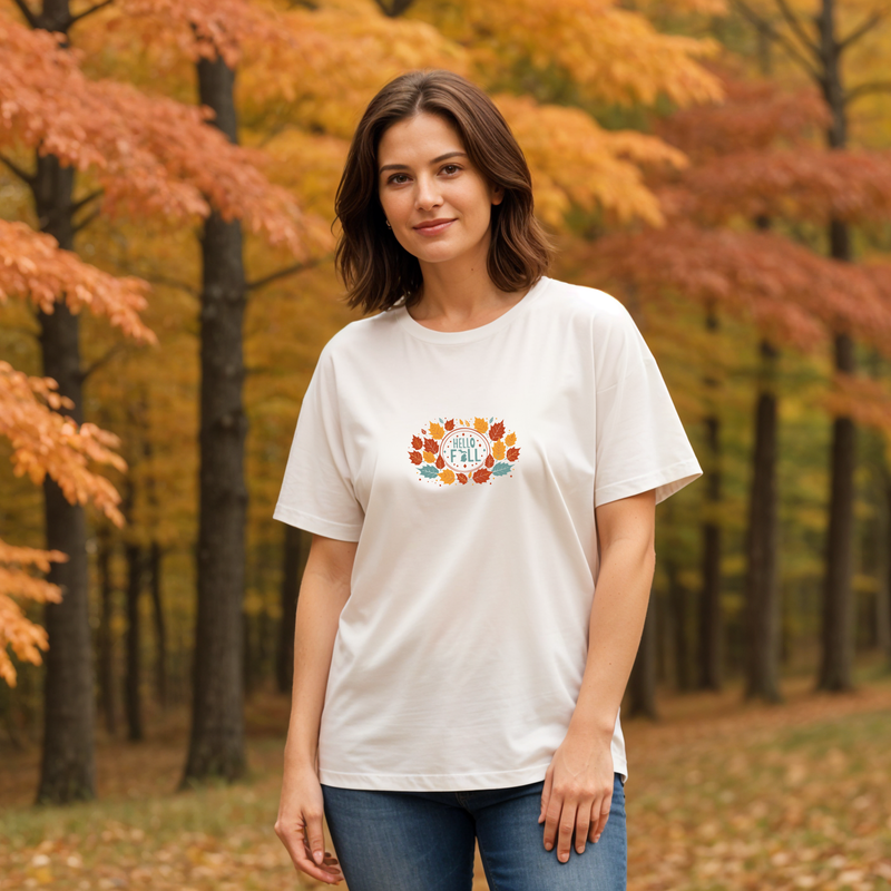 "Autumn Greetings"Relaxed Fit Crew Unisex T-Shirt
