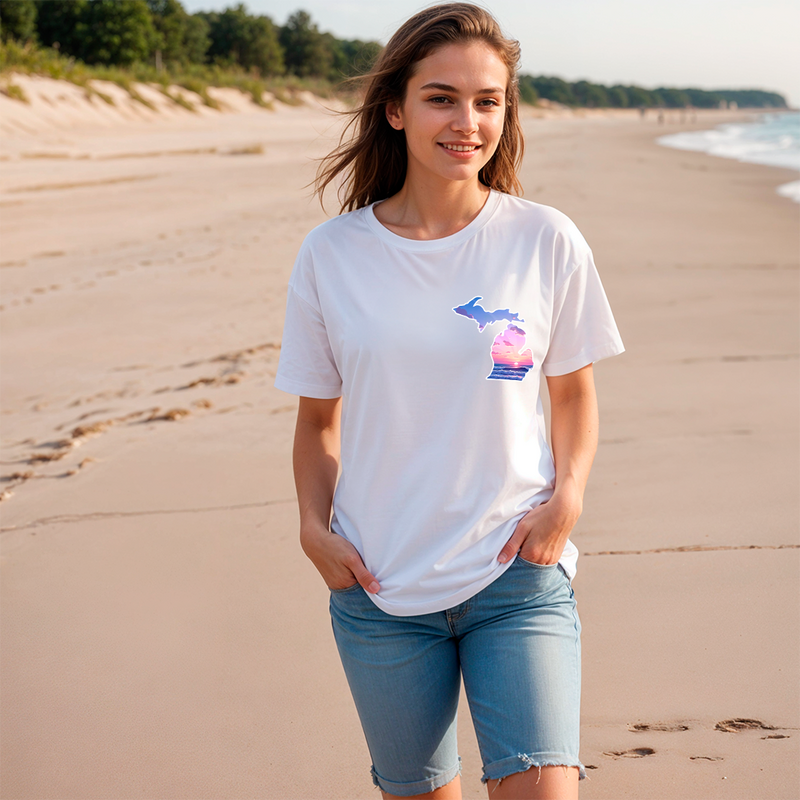 "Michigan Sunset"Relaxed Fit Crew Unisex T-Shirt