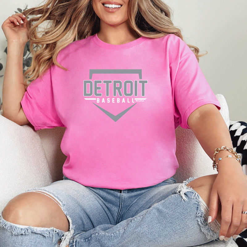 "Detroit Baseball"Relaxed Fit Crew T-Shirt