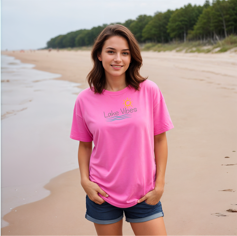 "Lake Vibes"Relaxed Fit Crew Unisex T-Shirt