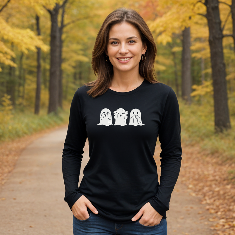 "Peek A Boo"Relaxed Fit Long Sleeve Unisex T-Shirt