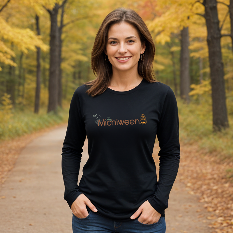 "Michiween"Relaxed Fit Long Sleeve Unisex T-Shirt