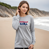 "Michigan Girl Peace"Relaxed Fit Long Sleeve Unisex T-Shirt