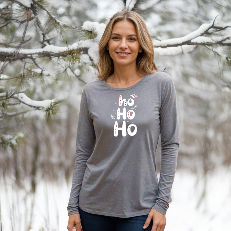 "Ho Ho Ho"Relaxed Fit Long Sleeve Unisex T-Shirt