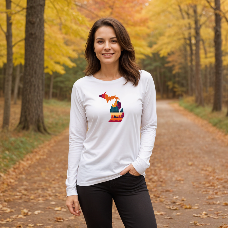 "Falling For Michigan"Relaxed Fit Long Sleeve Unisex T-Shirt