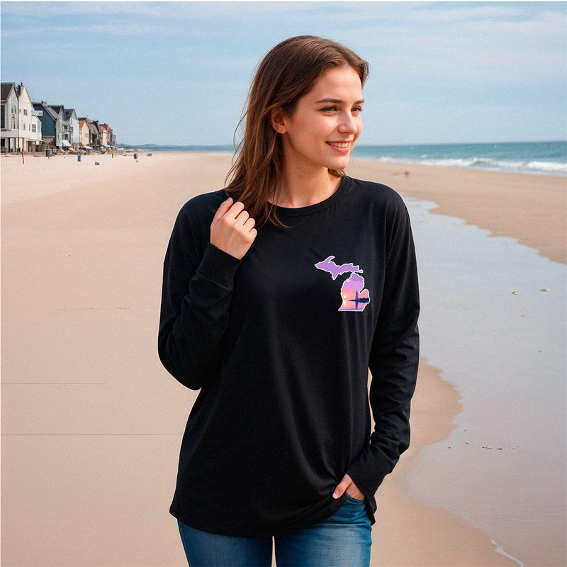 "Michigan Beacon"Relaxed Fit Long Sleeve Unisex T-Shirt