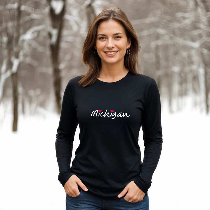 "I Love Michigan"Relaxed Fit Long Sleeve Unisex T-Shirt