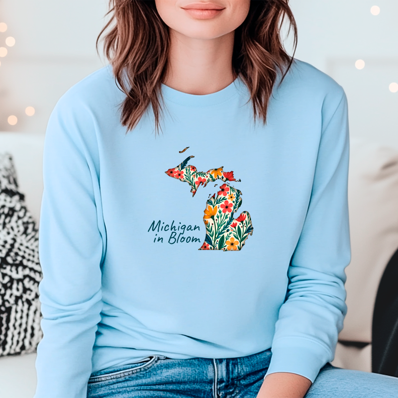 "Michigan In Bloom"Relaxed Fit Long Sleeve Unisex T-Shirt